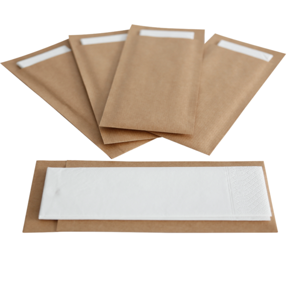 Bestecktaschen mit weißer Serviette (500 Stück/Karton) – Bild 2
