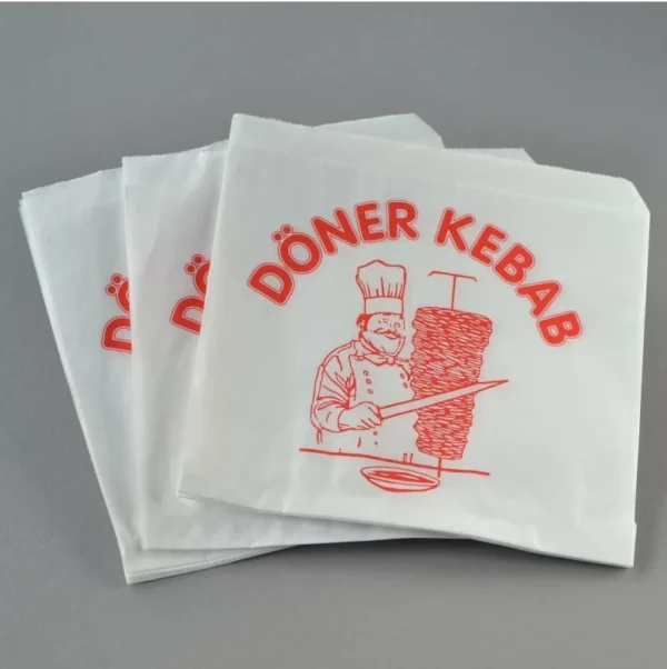 Dönertüten - Dönertaschen / Döner Kebab Verpackung - 16x16cm - Weiß mit Aufdruck – Bild 2