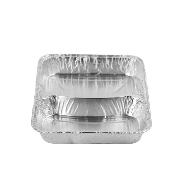 800 Stück – Alu-Menüschale R880-812G, 30 mm flach, 2-geteilt (8 Pack x 100 Stück) – Bild 3