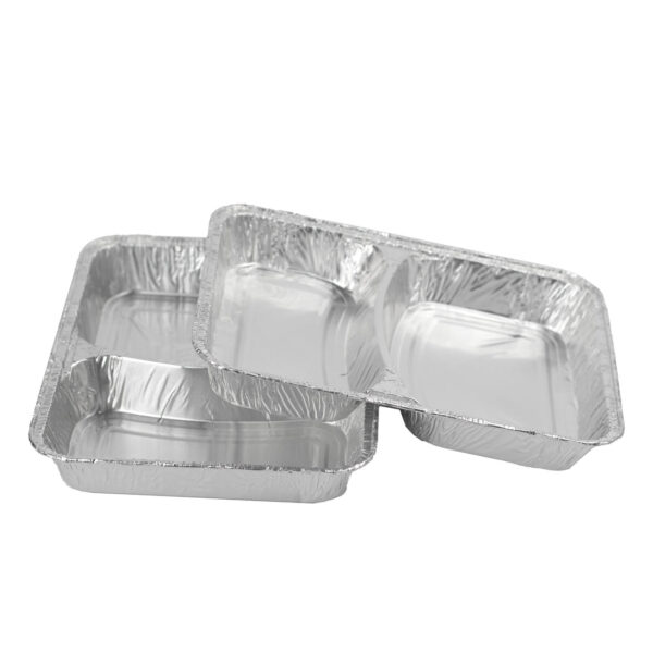 800 Stück – Alu-Menüschale R880-812G, 30 mm flach, 2-geteilt (8 Pack x 100 Stück) – Bild 2