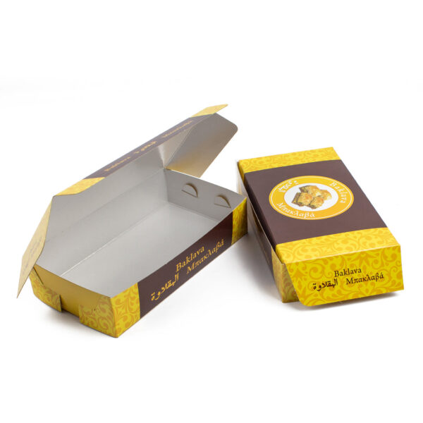 100 Stück – Baklava Faltschachteln mit Druck, 250 g