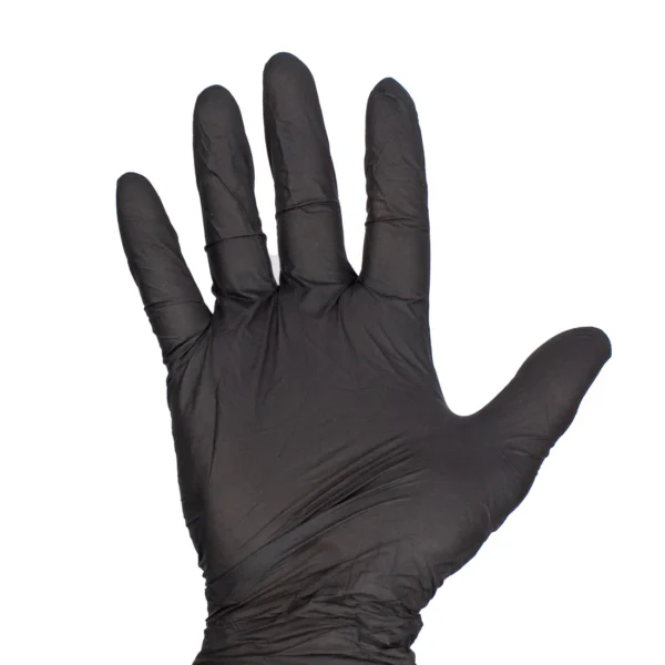 1000 Stück - 10 Kartons – Nitril Einweghandschuhe, Lebensmittelechte Handschuhe, LARGE, mikrotexturierte Fingerspitzen, puderfrei, latexfrei, unsteril, SCHWARZ – Bild 3