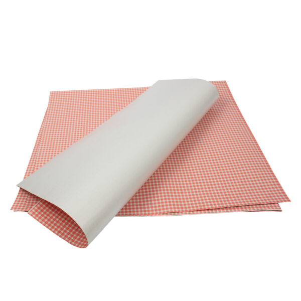 10 Kg – Frischpackpapier mit Folie, 1/4 Bogen, mit Druck, 38 x 50 cm, Rosa