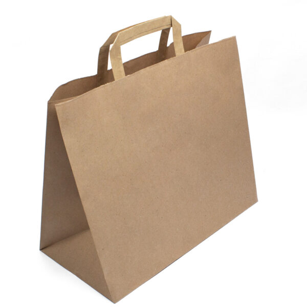 250 Stück – Papiertragetaschen, Kraftbar, Braun, 32+17x27 cm – Bild 2