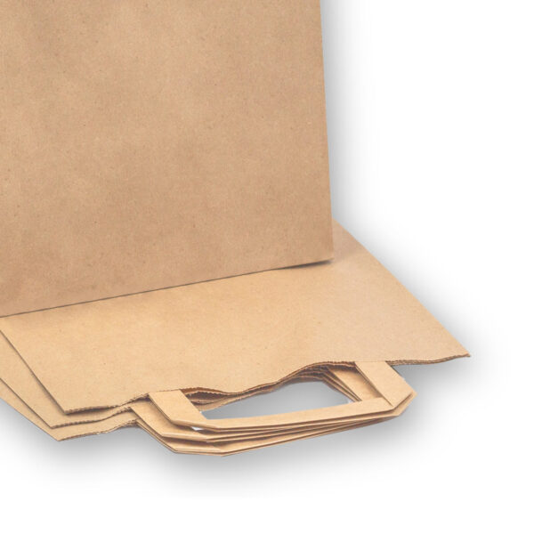250 Stück – Papiertragetaschen, Kraftbar, Braun, 32+16x44 cm – Bild 2