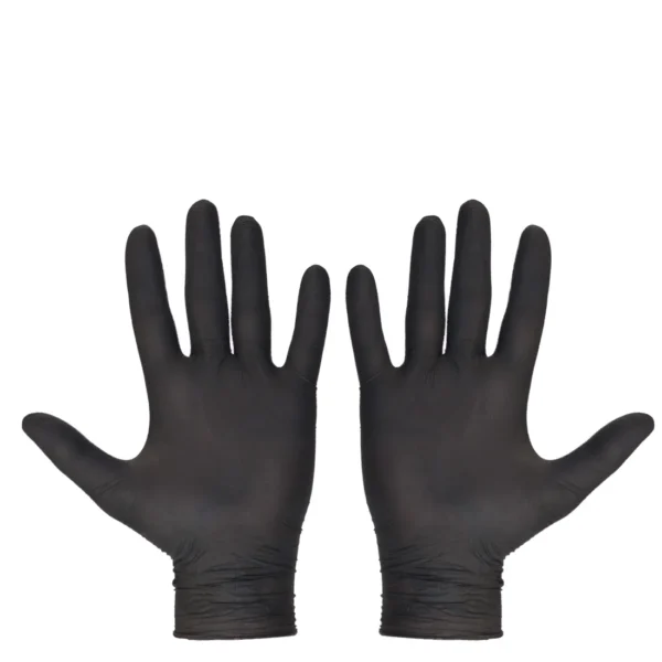 1000 Stück - 10 Kartons – Nitril Einweghandschuhe, Lebensmittelechte Handschuhe, LARGE, mikrotexturierte Fingerspitzen, puderfrei, latexfrei, unsteril, SCHWARZ – Bild 2