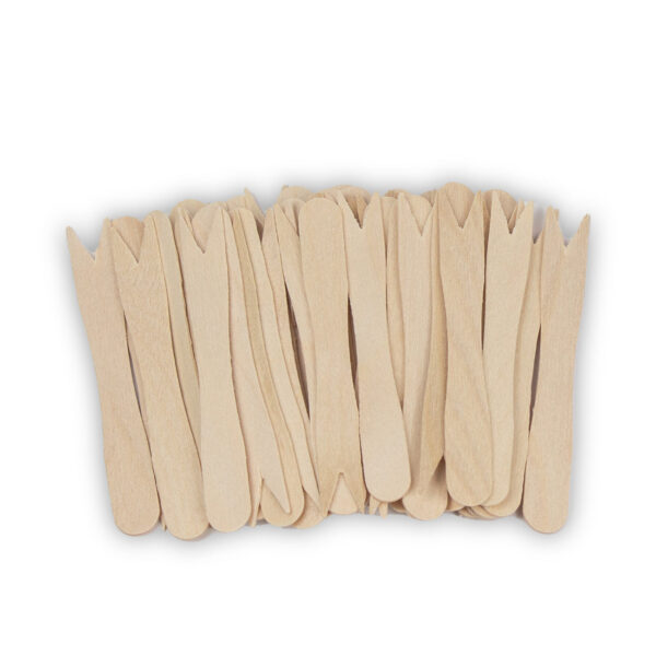 10.000 Stück Holz Mini Pommes Gabel, 85 mm (1000 x 10 Box)
