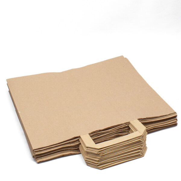 250 Stück – Papiertragetaschen, Kraftbar, Braun, 32+17x27 cm – Bild 3